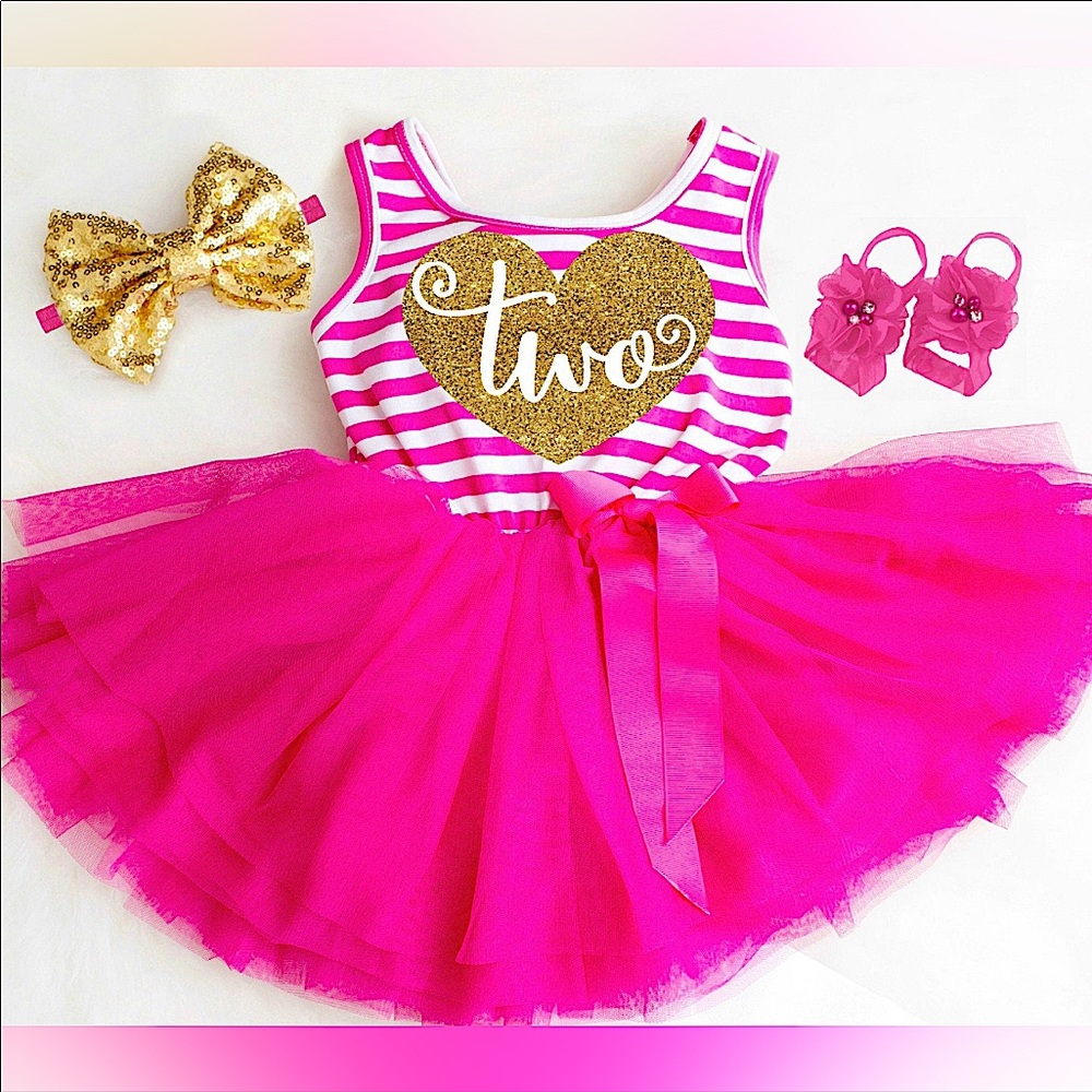 2nd Birthday Toddler Girls Tutu Dress 💗